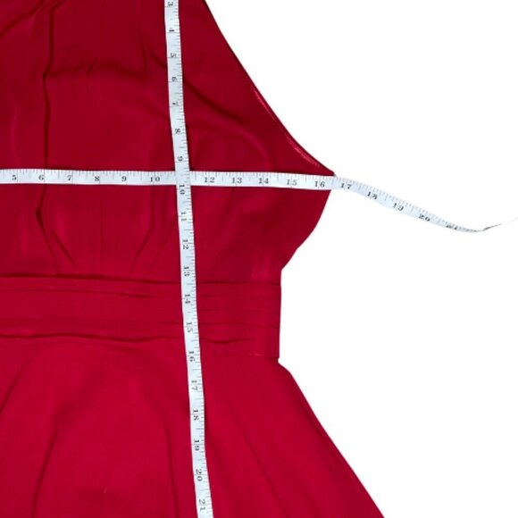 iEFiEL Burgundy Sleeveless Halter Neck High-Low Flare Evening Party Dress Sz 4 - Picture 9 of 11